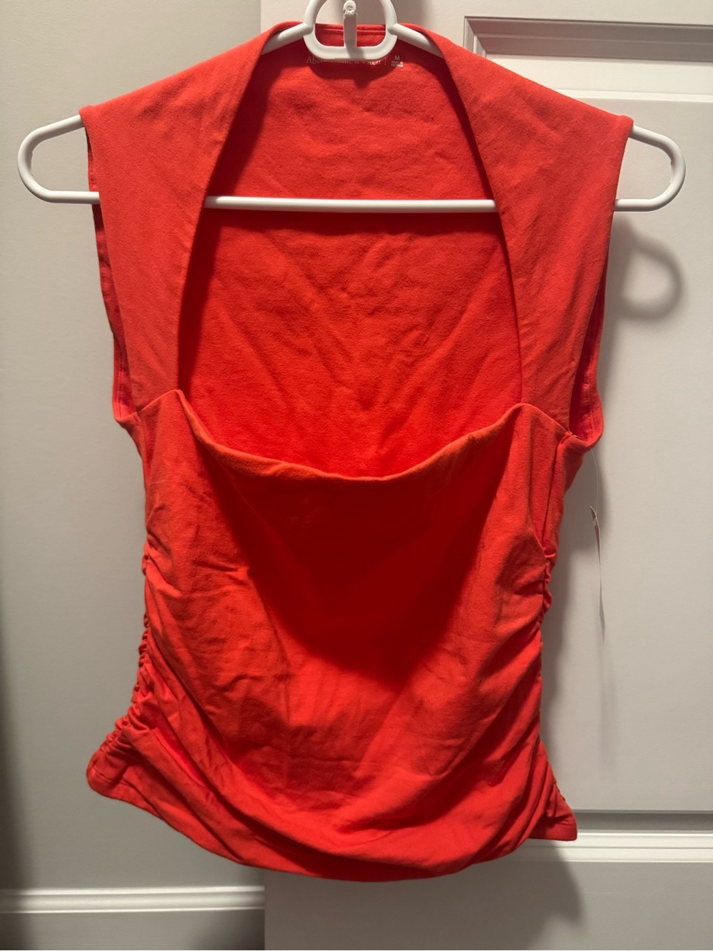Abercrombie & Fitch Sleeveless Scoop Tank - Bright Coral Red